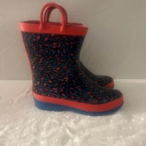 Kids' Red and Blue Patterned Rain Boots